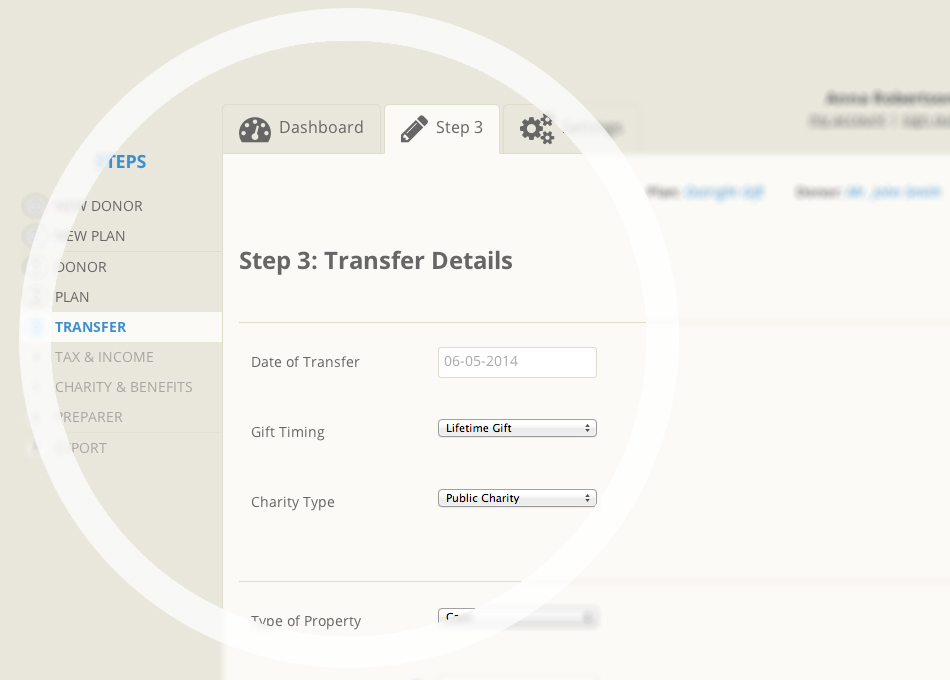 Gift Planning Calculator Screen Shot